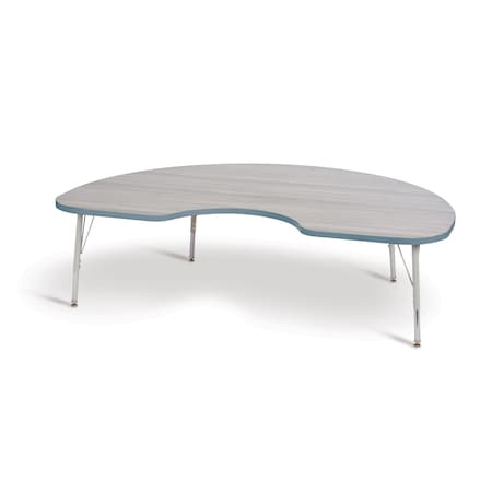 Jonti-Craft Berries Kidney Activity Table, 48 in. x 72 in., E-height, Driftwood Gray/Coastal Blue/Gray 6423JCE452